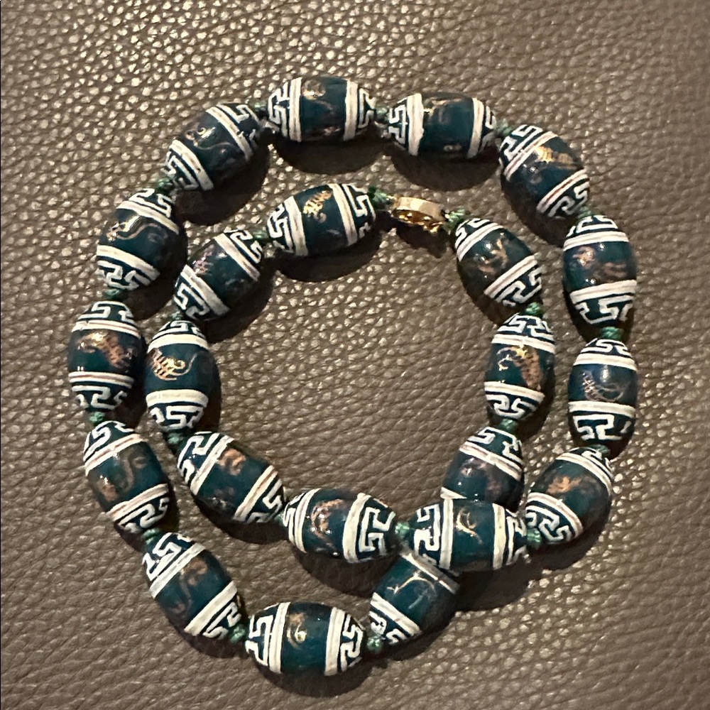 Vintage 24” Porcelain Necklace